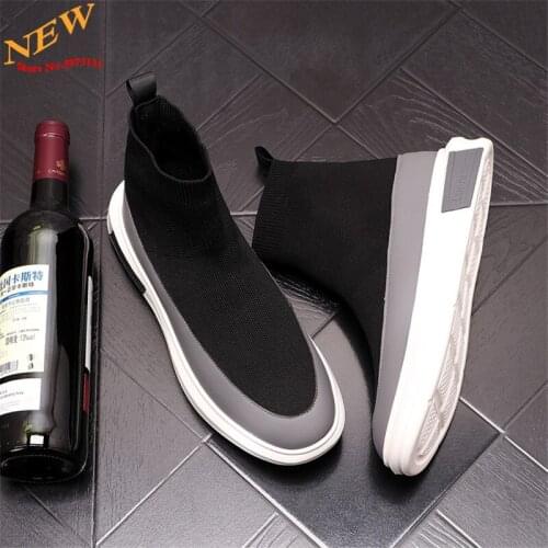 Summer Designer Men Sock Shoes Hip Hop Sneakers Knitted Casual High Tops Ankle Boots Zapatillas Hombre