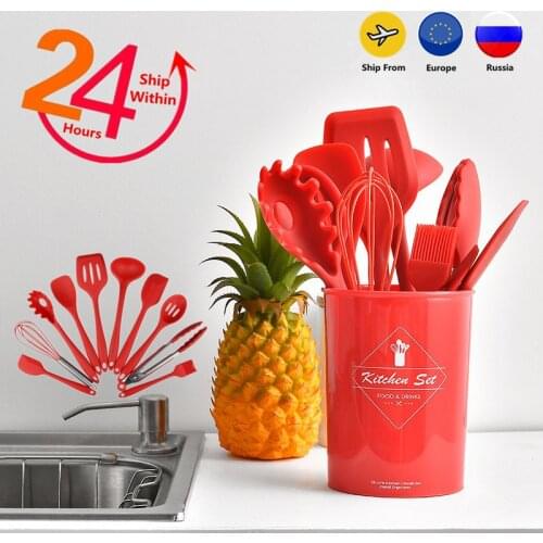 Non-Stick Cookware Food Grade Silicone Cooking Tool Sets Convenience Household Shovel Spoon Beat Eggs Kitchenware Accessories