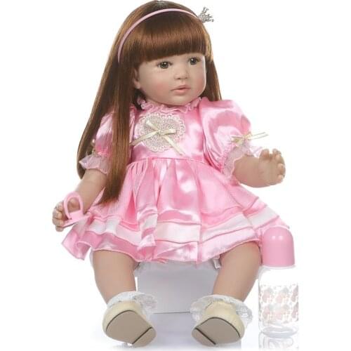 Reborn toddler girl baby doll toys 24"60cm big size slicone vinyl reborn alive l.o.l dolls gift bebes reborn