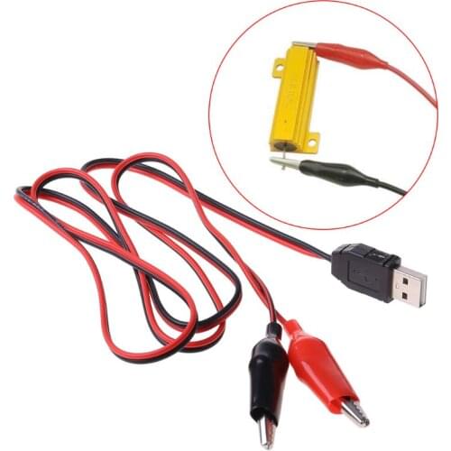 Copper Alligator Clips with Wire Male USB Connector Test Leads Crocodile Clamp 85DA