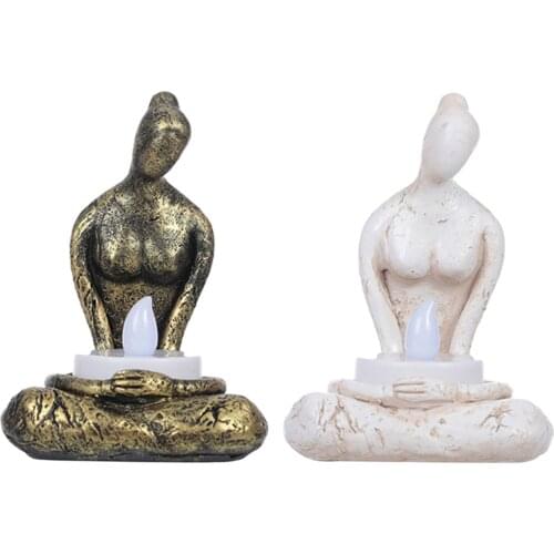 Praying Angel Tealight Holder Angel Statue Candle Holder, LED Flameless Candle Holder Candle Stand for Home Office Decor