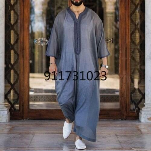 Ramadan Dress Muslim Fashion Clothes Man Caftan Loose Casual Abaya Men Modest Youth Robes Islamic Clothing
