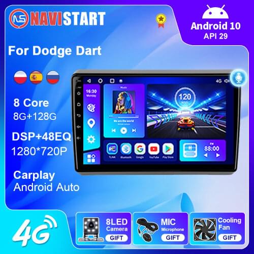 Android 10 6+128G Car Multimedia Player For Dodge Dart 2012 - 2016 Car Radio Stereo 4G WIFI BT GPS RDS Navigation NO DVD Player