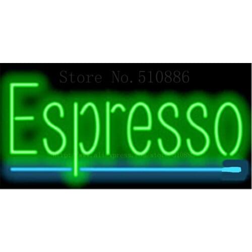 Espresso Neon sign Real Glass Tube Bulbs Light Bar Beer Club Decoration Signboard coffee leisure drink 17"x14"