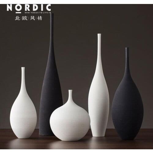 Nordic ceramic vase decoration home living room dried flower arrangement TV cabinet decoration modern creative dining vase