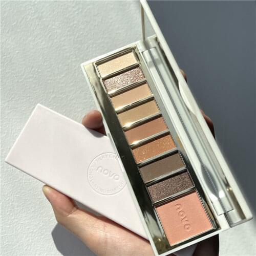 NOVO New 9-color Eyeshadow Blush All-in-one Palette Matte Pearlescent Earth Tones Natural and Long-lasting Color Eye Makeup