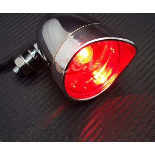 New Motorcycle Chrome Bullet Rear Stop Tail Brake Light For Cafe Racer Bobber Chopper Custom