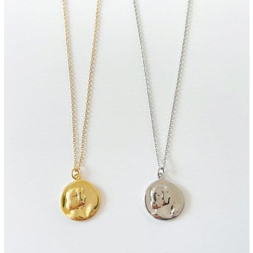 Authentic 925 Sterling silver portrait necklace Coin Pendant Jewelry Charms TLX2273