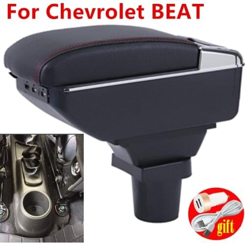 For Chevrolet BEAT armrest box central Store content Storage box with cup holder ashtray USB interface