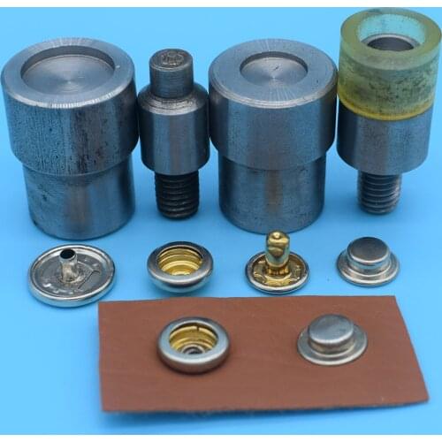 Down jacket snaps. Brass hollow snap buttons. Hand pressing machine. installation tool. Metal stud rivets fasterers molds