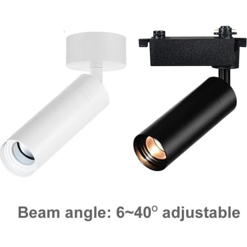 Zoomable Led Track Light Spotlight Ceiling Lamp Adjustable Focus Rail Spot Light Fixture Industrial Showcase Kitchen Lighting