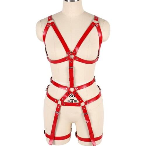 Adjust Plus Size Sexy Harness Bra Body Belt Lingerie Set Caged Bralette Ladies Strappy Bra Halter Bra Tops Pole Dance Rave Wear
