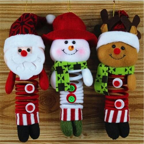 Christmas Tree Door Decoration Christmas Hanging Xmas Santa Claus Snowman Reindeer Wall Door Ornament Supplies