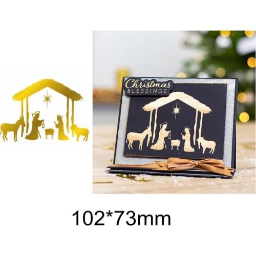 Christmas Animals Human Prayer Hot Foil Plates For DIY Scrapbooking Craft Cards Decorate Embossing Paper Retro Stencils New 2019