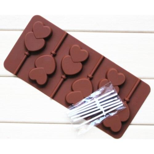 6 holes Silicone lollipops mold cake mold baking chocolate ice lattice bakeware mold