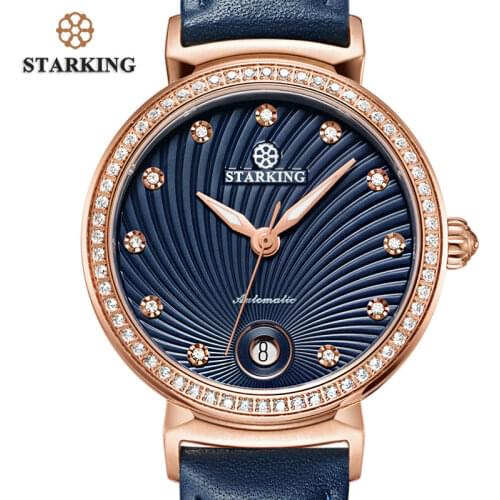 STARKING Latest Fashion Lady Watch For Woman 2017 Auto Date Luxury Mechanical Watch Women Retro Vintage WristWatch Classic Clock