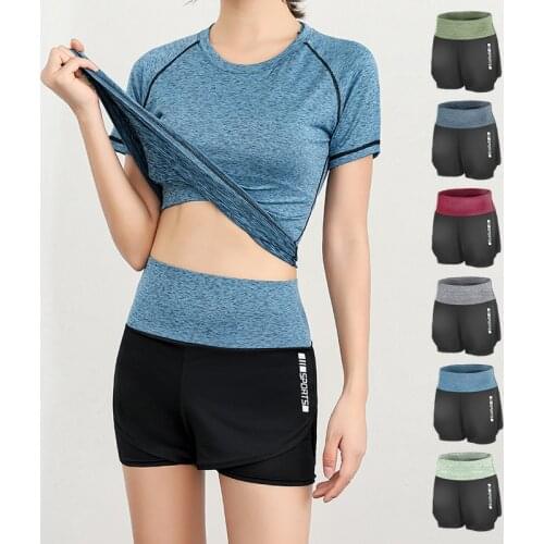 Spring Summer Fitness Yoga Running Series Ladies Sports Leisure Stretch Fake Two-piece Shorts Wommen Yoga Pants Wholesale