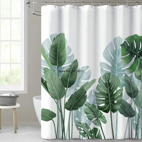 Spring Scenery Flowers Plant Bathroom Shower Curtain Set Pink Flower Natural Landscape Garden Wall Decoration Hanging Curtains