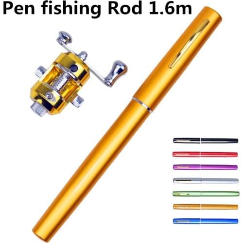 1.5m Hot High Quality Alloy Pocket Ice Fishing Rod Pen Fishing Pole + Reel Set Sea Fishing Rods Pesca