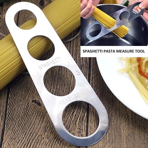 1PC 4-Hole Spaghetti Pasta Measure Tool Noodle Quantity Stainless Steel Control Ruler Home Kitchen Useful Pasta Cooking Supplies