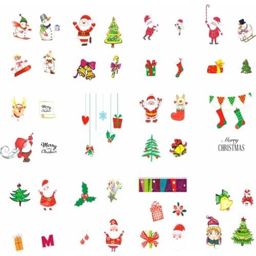 WUF 1 Pc Optional Christmas Design DIY Decals Nails Art Water Transfer Printing Stickers Accessories For Nails Salon