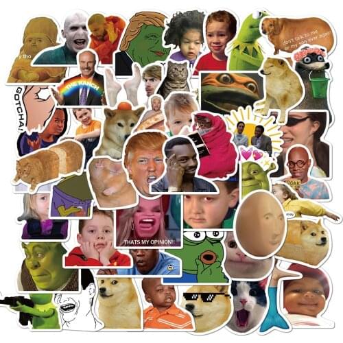 10/30/50PCS Funny Classic Meme Stickers Skateboard Fridge Guitar Laptop Motorcycle Phone Graffiti Decal Joke Sticker Kid Toy