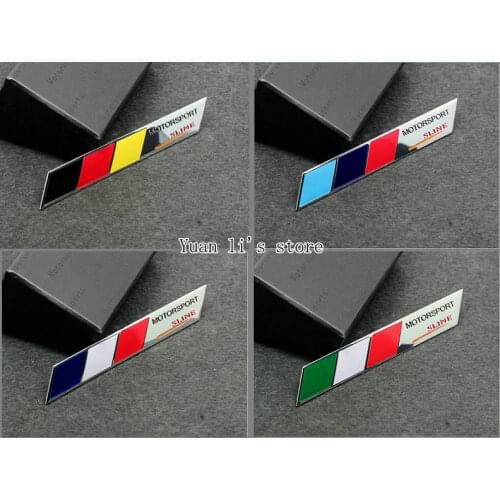 10X sline car Aluminium Alloy Badge Emblems Germany Italy France flag car emblem stick 98*14mm Car Styling