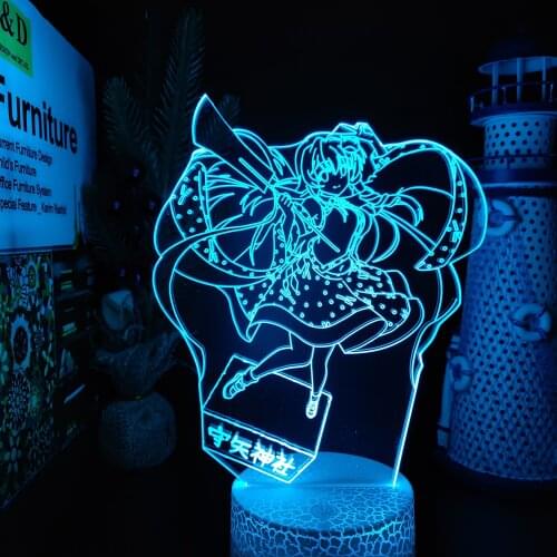 Project Kotiya Sanae 3D Anime Led Night Light Lamp Kids Child Girls Bedroom Decor Nightlight Manga Gift Home Decoration Lampara