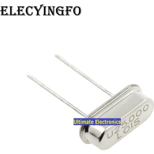 40pcs Passive crystal HC-49S 25MHZ 25M Crystalline DIP 2feet