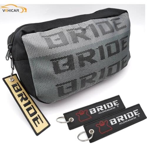 VEHICAR Auto Keychain Keyring Backpack Embroidery Strap BRIDE Carabiner buckle Embroidered cloth Pendant Car Styling