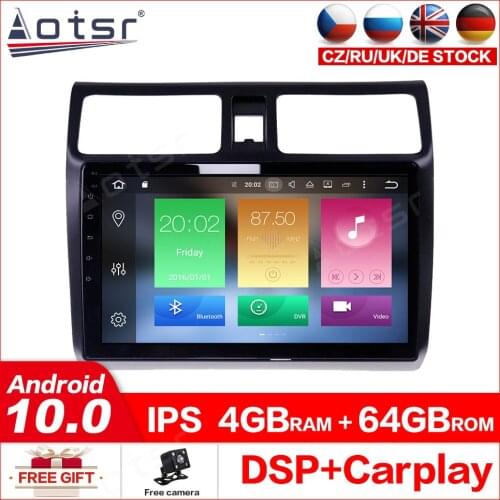 AOTSR 2 din stereo receiver Car radio For Suzuki Swift 3 2003-2010 PX6 Car DVD Player GPS Navigation Multimedia Free map Head