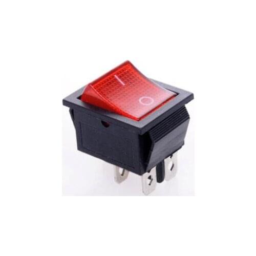 Free shipping 10pcs Red Light 4 Pin DPST ON-OFF Snap in Boat Rocker Switch 6A/250V 10A/125V AC