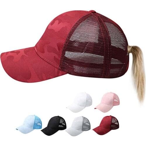 Ponytail Baseball Cap Women Girl Adjustable Breathable Summer Sun Visor Cotton Tennis Golf Hats Casual Running Sport Caps W