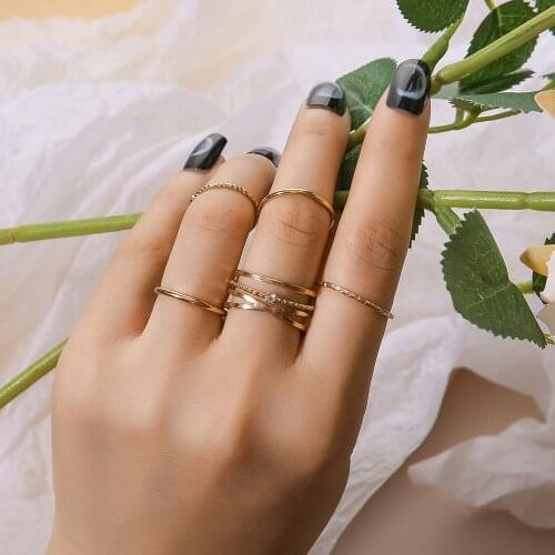 Bohemian Retro Vintage Crystal Joint Phalanx Rings 2021 Trend Ring For Women Hand Accessories Charm Simple Party Gift Jewelry