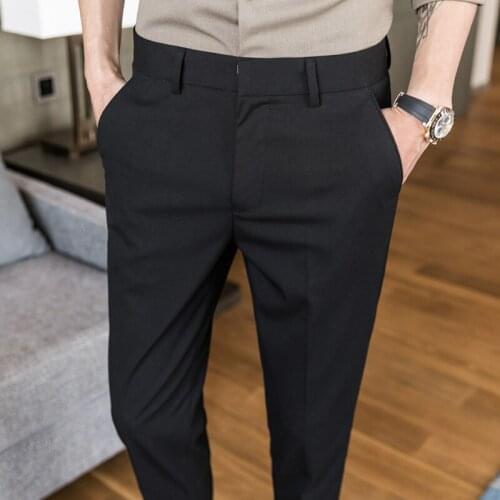 Mens Business Suit Pants 2021 Spring Summer New Slim Casual Pantalon Homme High Quality Classic Trousers Formal Male Clothing