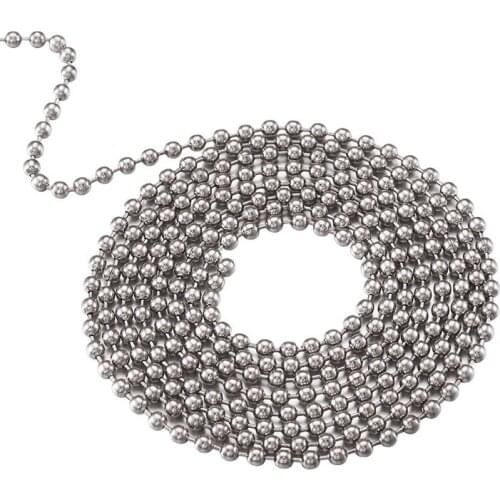 10m 304 Stainless Steel Ball Beaded Chains Decorative Chain for Jewelry Making DIY Bracelet Necklace Accessories Finding 2.5mm