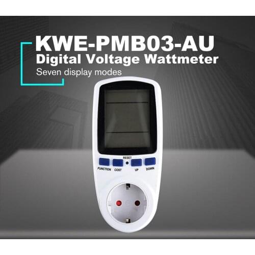 KWE-PMB01 Plug Socket Digital Voltage Wattmeter Power Consumption Watt Energy Meter AC Electricity Analyzer Monitor