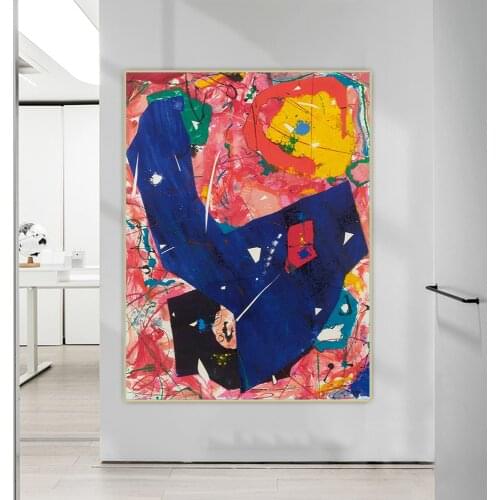 Citon Sam Francis《Untitled, 1986》Canvas Art Oil Painting Abstract Artwork Poster Picture Wall Decor Background Home Decoration