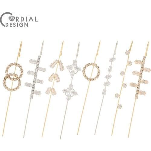 Cordial Design 50Pcs CZ Earrings Stud/DIY Jewelry Accessories/Hand Made/Claw Chain/Earrings Hooks/Jewelry Findings & Components