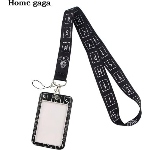 DB228 Homegaga Viking Rune Neck Strap Lanyard Keychain Cellphone Strap ID Badge Holder Rope Key Chain Cosplay Accessory Gift