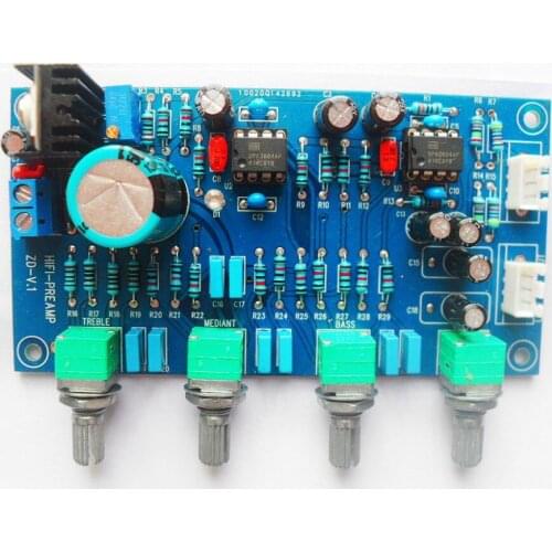 DC 12V-35V OPA2604 OPAMP Stereo Preamp Pre-amplifier Volume Tone Control Board For Amplifier Board Speaker