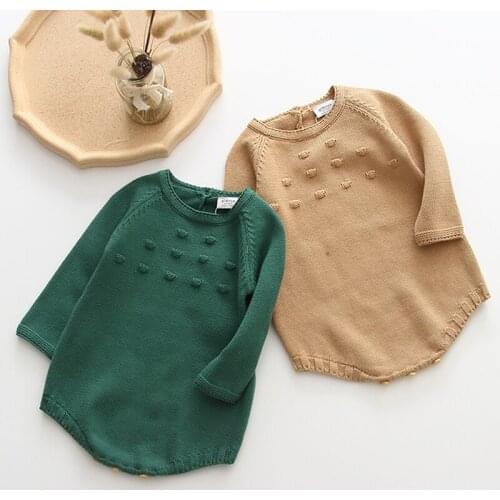 Baby Clothes Newborn Baby Girls Boys Knitted Romper Infant Baby Boys Jumpsuit Overalls Cotton Pompom Woolen Baby Rompers Ruffle