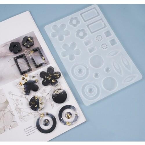 Crystal Epoxy Resin Mold Earrings Pendants Casting Silicone Mould DIY Crafts Jewelry Making Tool