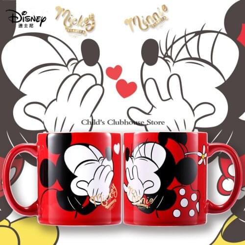 2021 New Disney Mickey Minnie Ceramic Cup Creative Cute Large Capacity Couple Water Cup Couple Must Have