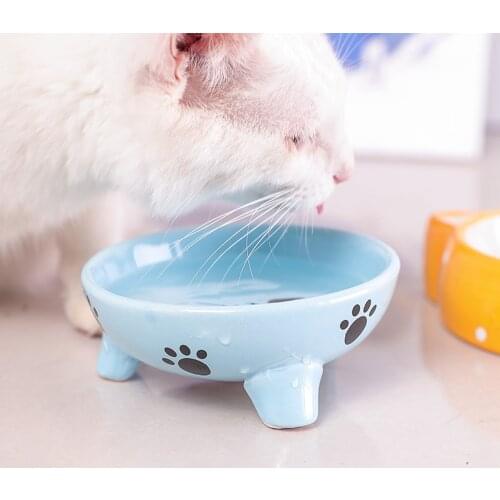 Ceramic Pet Bowl Canister Food Water & Treats for Dogs & Cats Pet Food Bowls Dog Slow Feeder Bowl