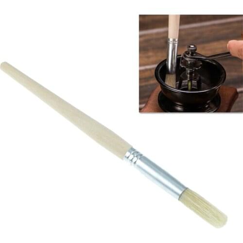 1pc Coffee Brush Coffee Grinder Machine Cleaning Brush Wood Handle Natural Bristles Wood Dusting Brush