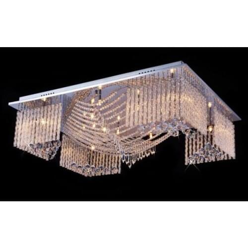 Square Crystal Ceiling Lamp K9 Crystal Ceiling Lamp Channel Lamp Hotel Lamps American Country Living Room Ceiling Lamp