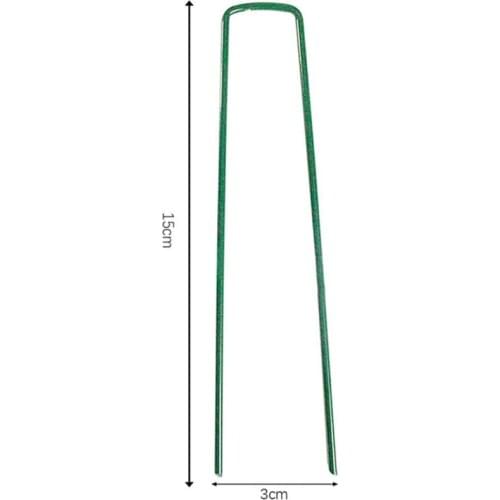 M68E 10 Pcs U-shape Garden Staples Ground Stakes Pegs Garden Pins Spikes for Securing