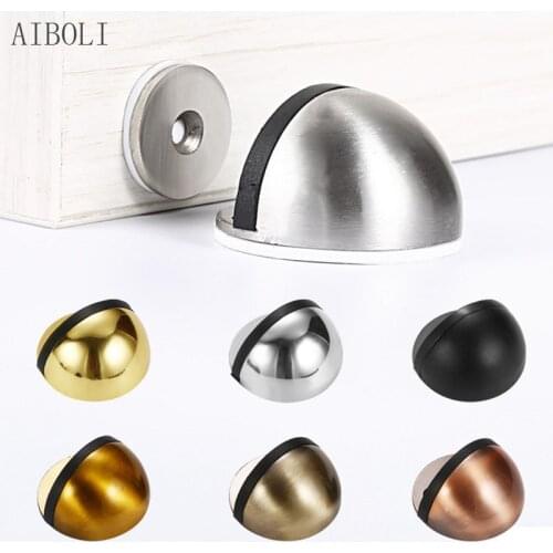 Stainless Steel Magnetic Door Stopper Dual Catch No Punching Door Bumper Wedge Wall Door Stopper 9 Color