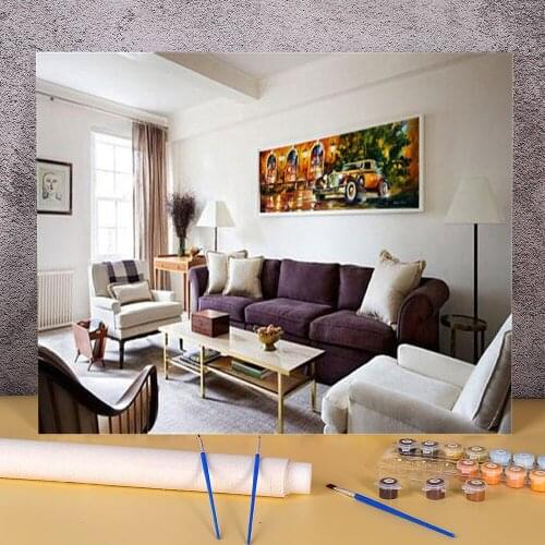 Oil Painting Style Painting By Numbers Package Acrylic Paints 40*50 Painting On Canvas Decorative Paintings For Handicraft